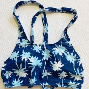 Hot Water Swimsuit Amalfi Palm Lace Up Bikini Top
